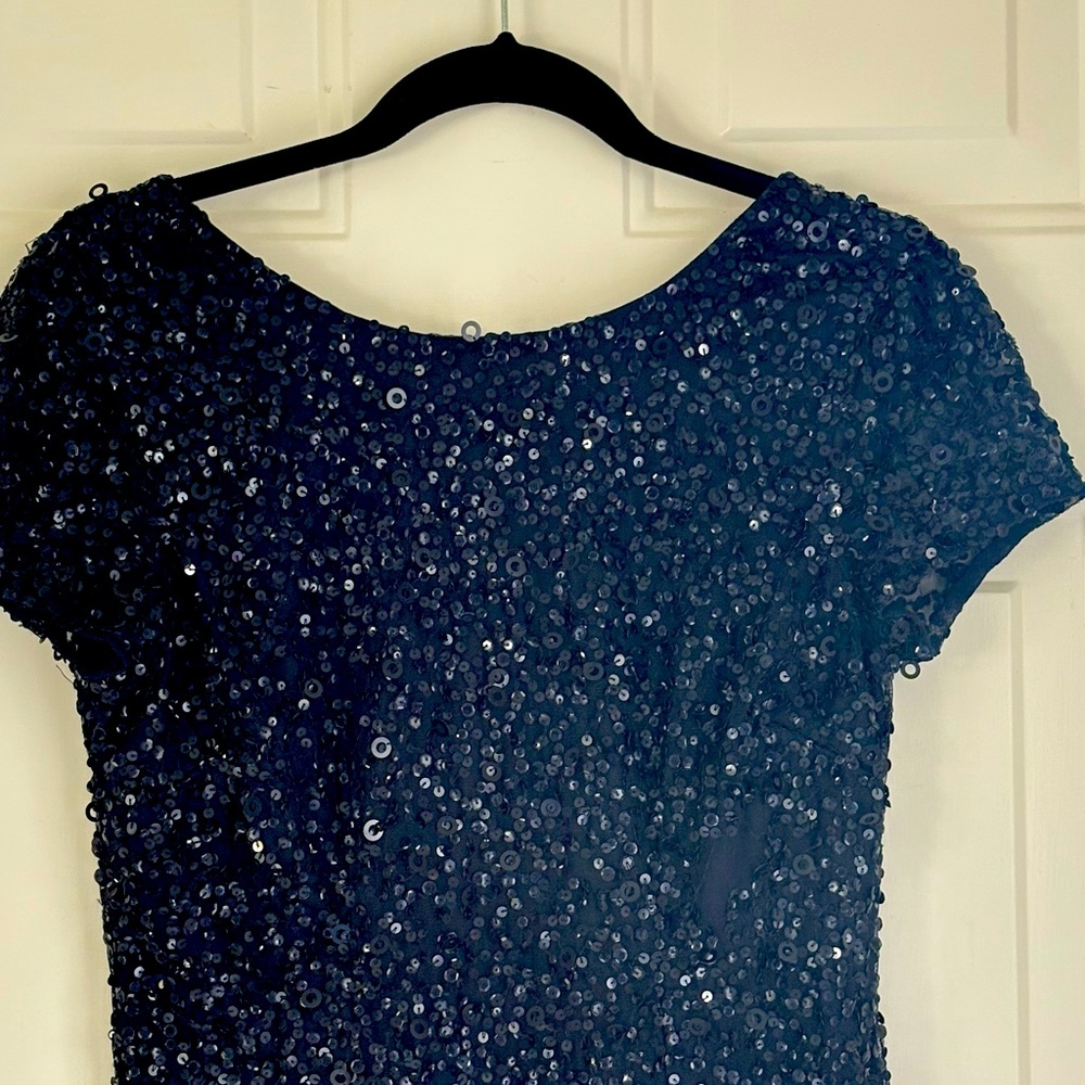Elegant Navy Sequin Dress